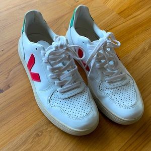 Veja white sneakers red green size 7
